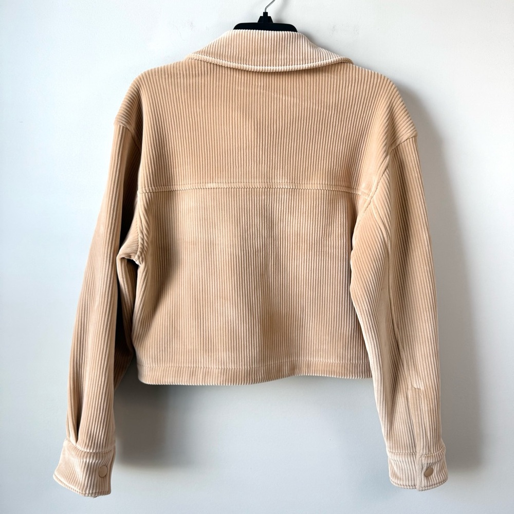 Elie Tahari Cropped‎ Velvet Corduroy Utility Jacket Beige XS Shaket - Picture 4 of 7